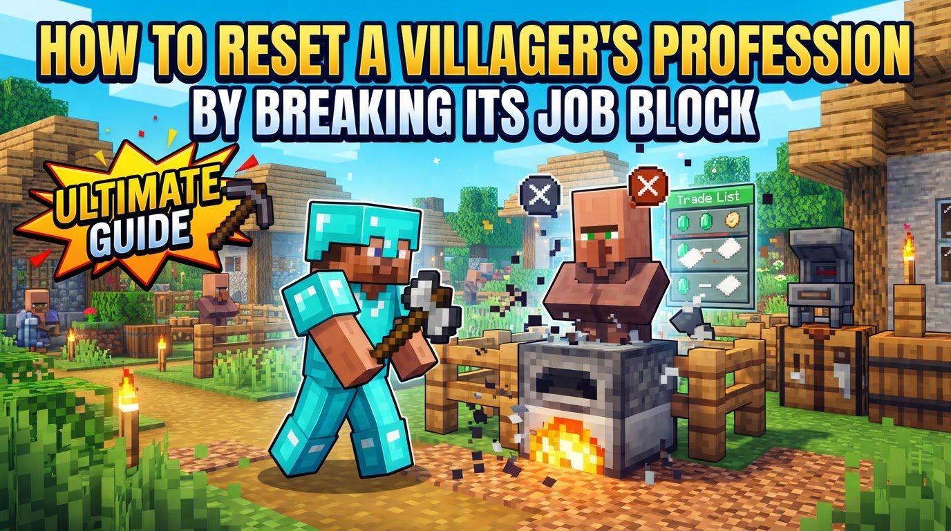 How to reset a villager's profession by breaking its job block