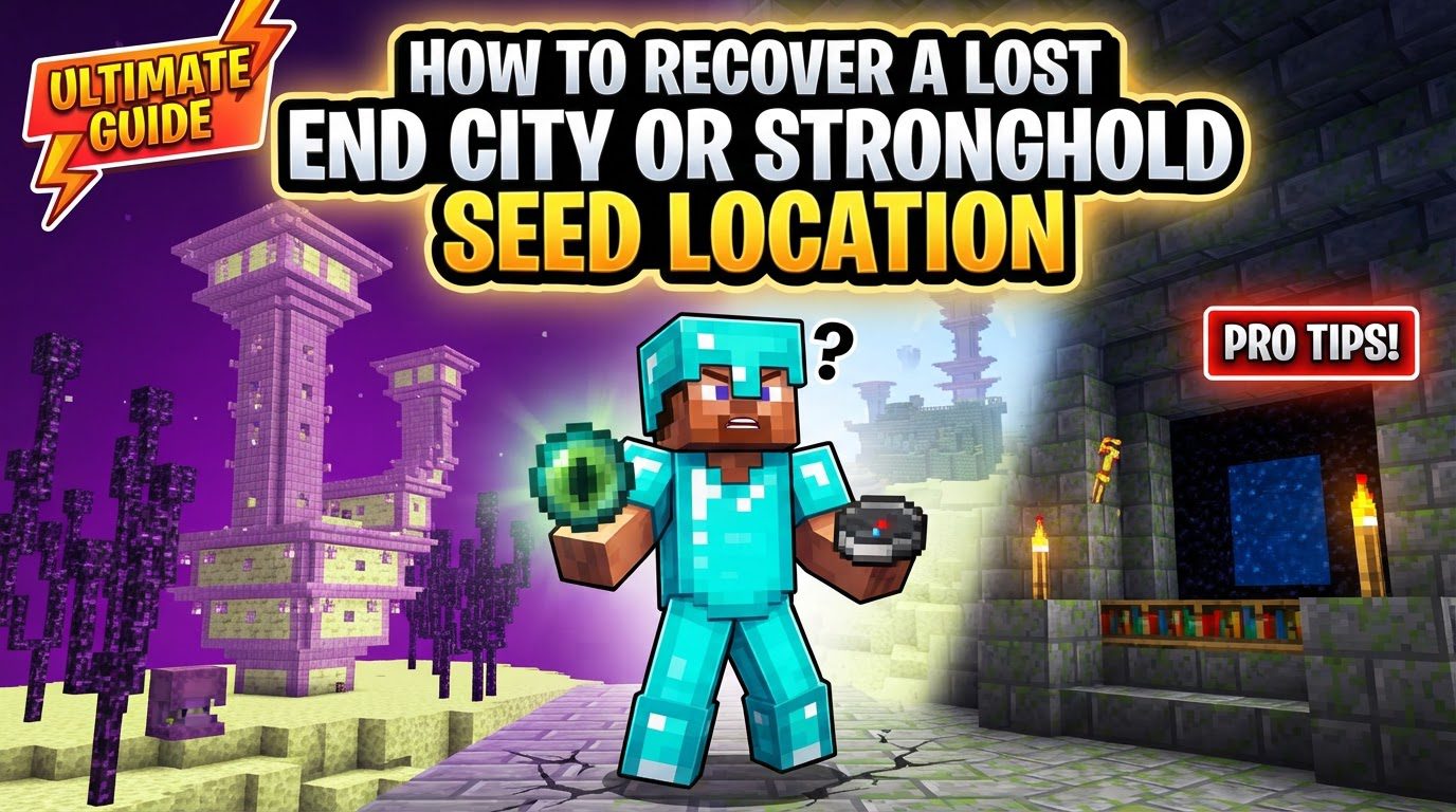 recover a lost end city or stronghold seed location in Minecraft