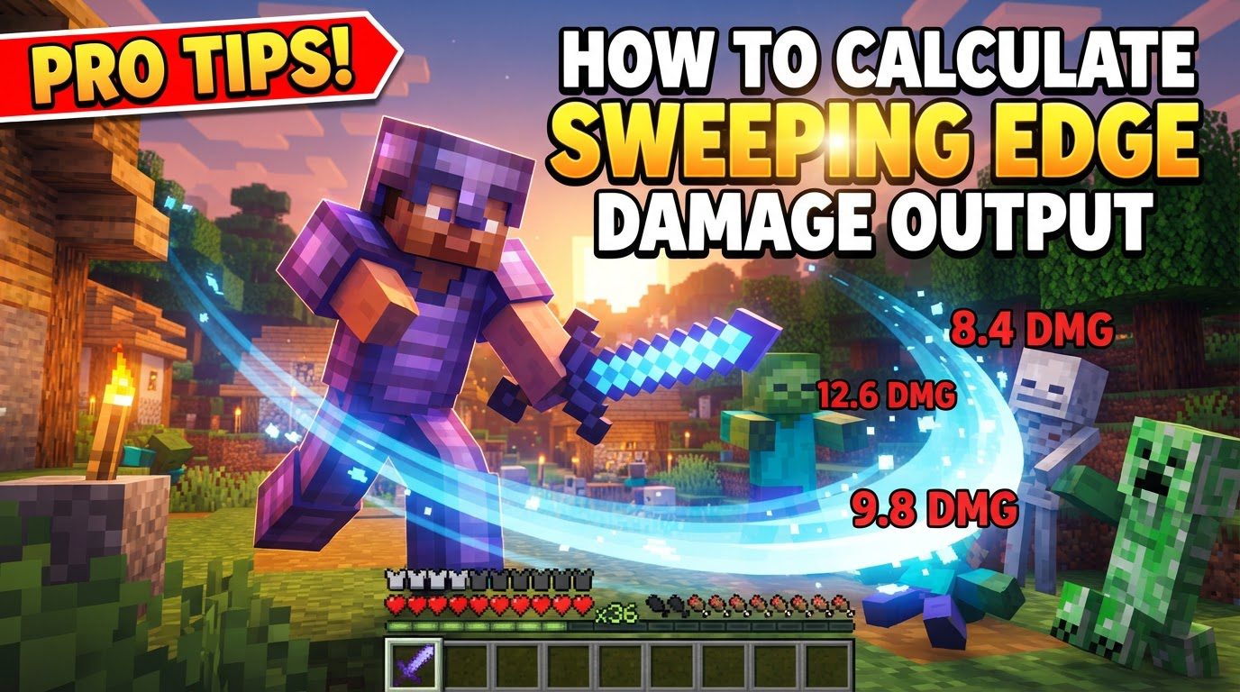 calculate sweeping edge damage output in Minecraft