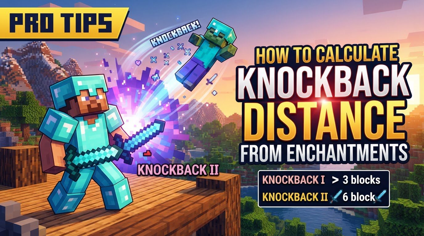 calculate knockback distance from enchantments in Minecraft