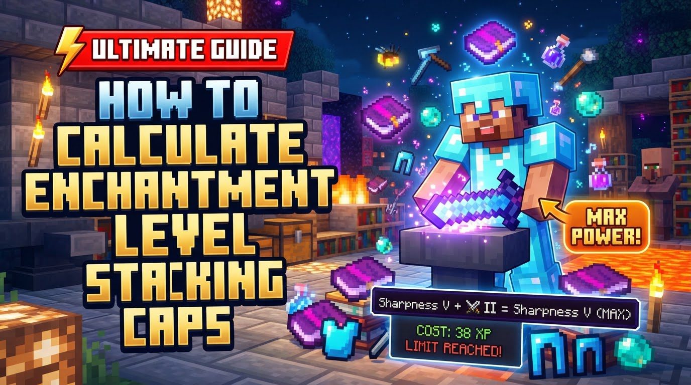 calculate enchantment level stacking caps in Minecraft