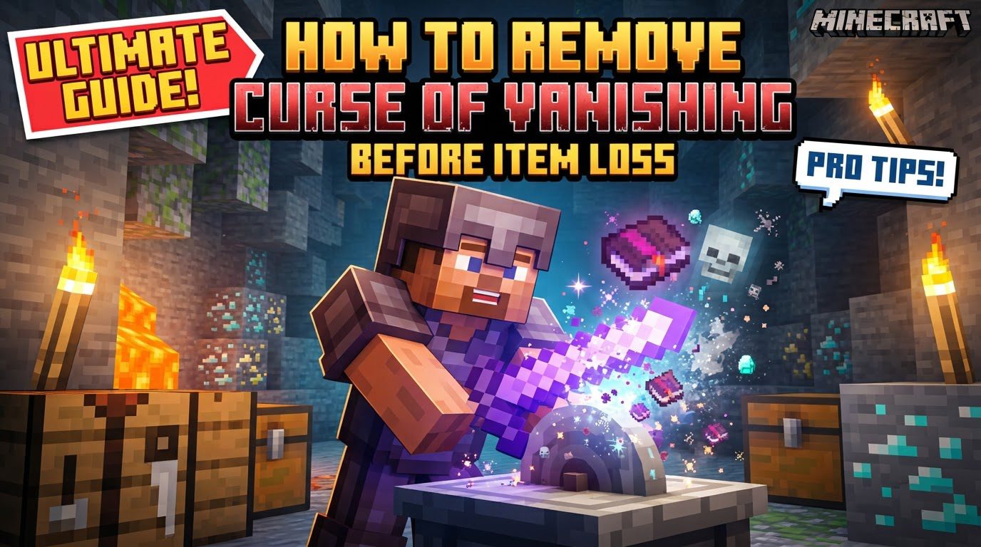 remove curse of vanishing before item loss in Minecraft