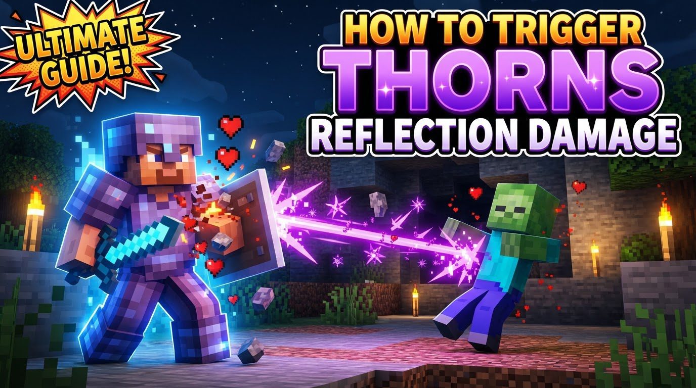 trigger thorns enchantment reflection damage in Minecraft