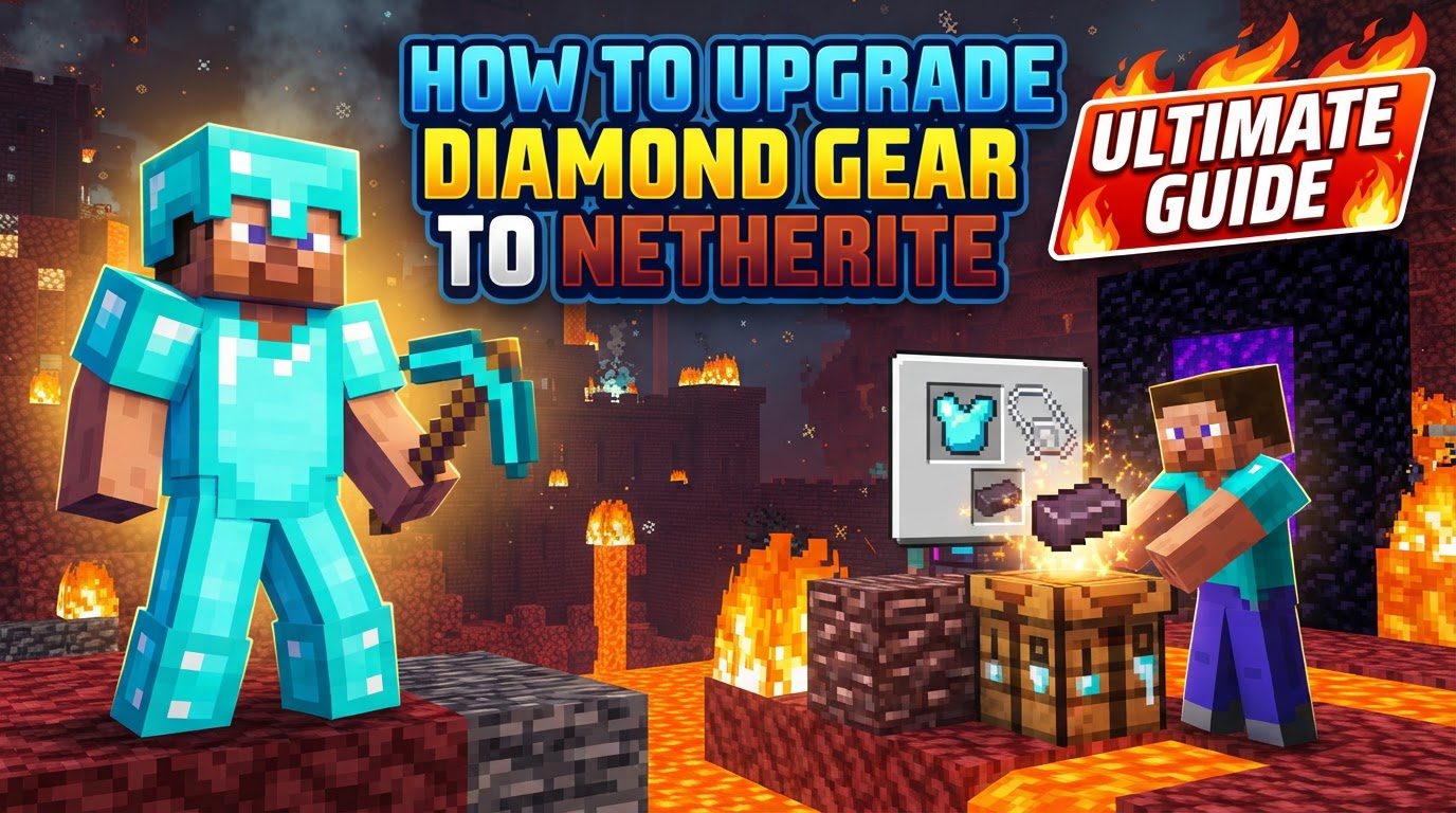 upgrade diamond gear to netherite in Minecraft