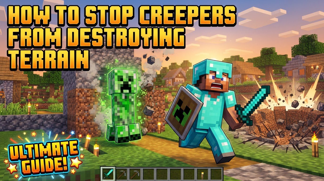 stop creepers from destroying terrain in Minecraft