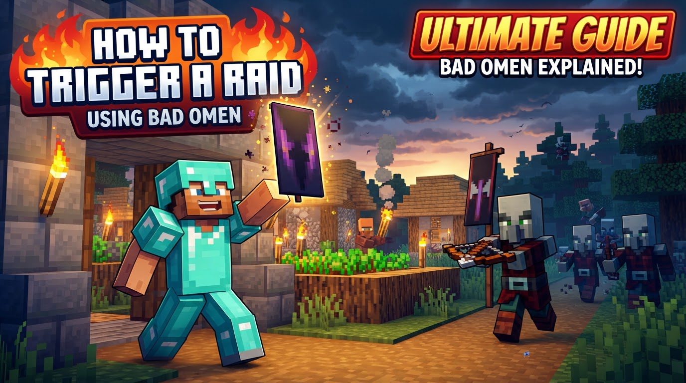 trigger a raid using bad omen in Minecraft