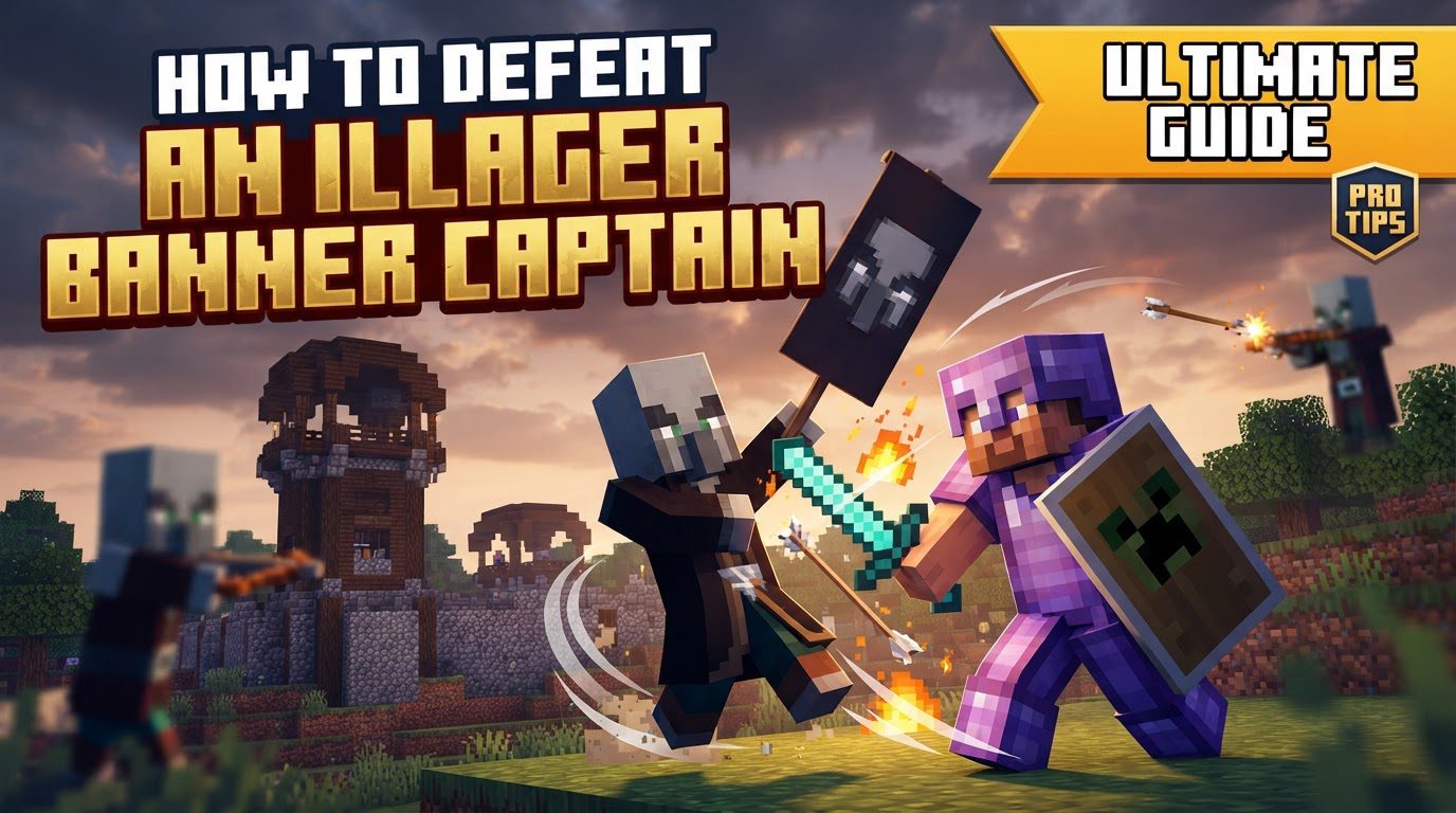 defeat an illager banner captain in Minecraft