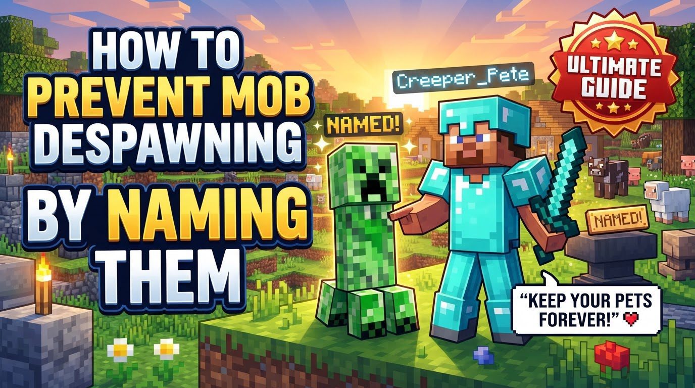 prevent mob despawning by naming them in Minecraft