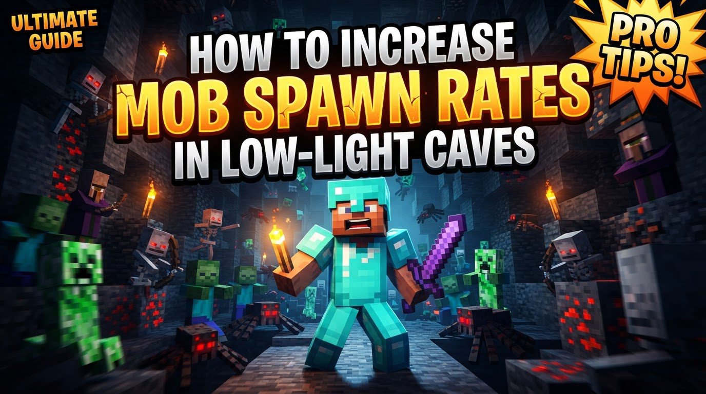 increase mob spawn rates in low-light caves in Minecraft