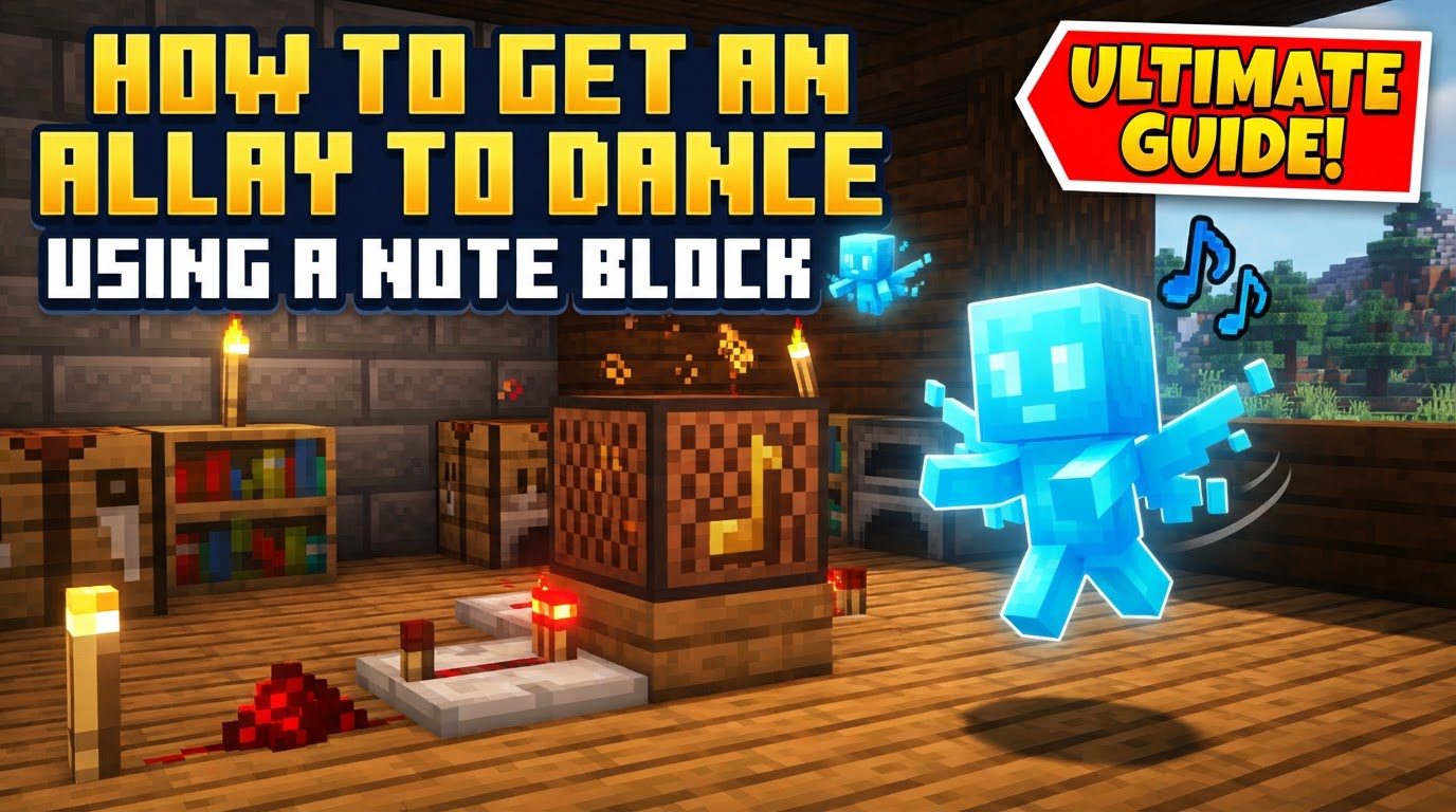 get an allay to dance using a note block in Minecraft