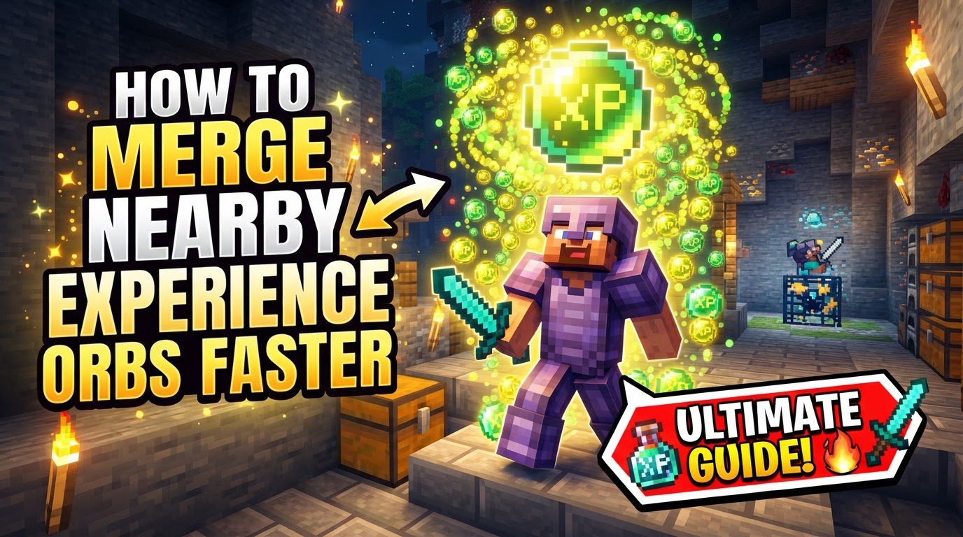 merge nearby experience orbs faster in Minecraft