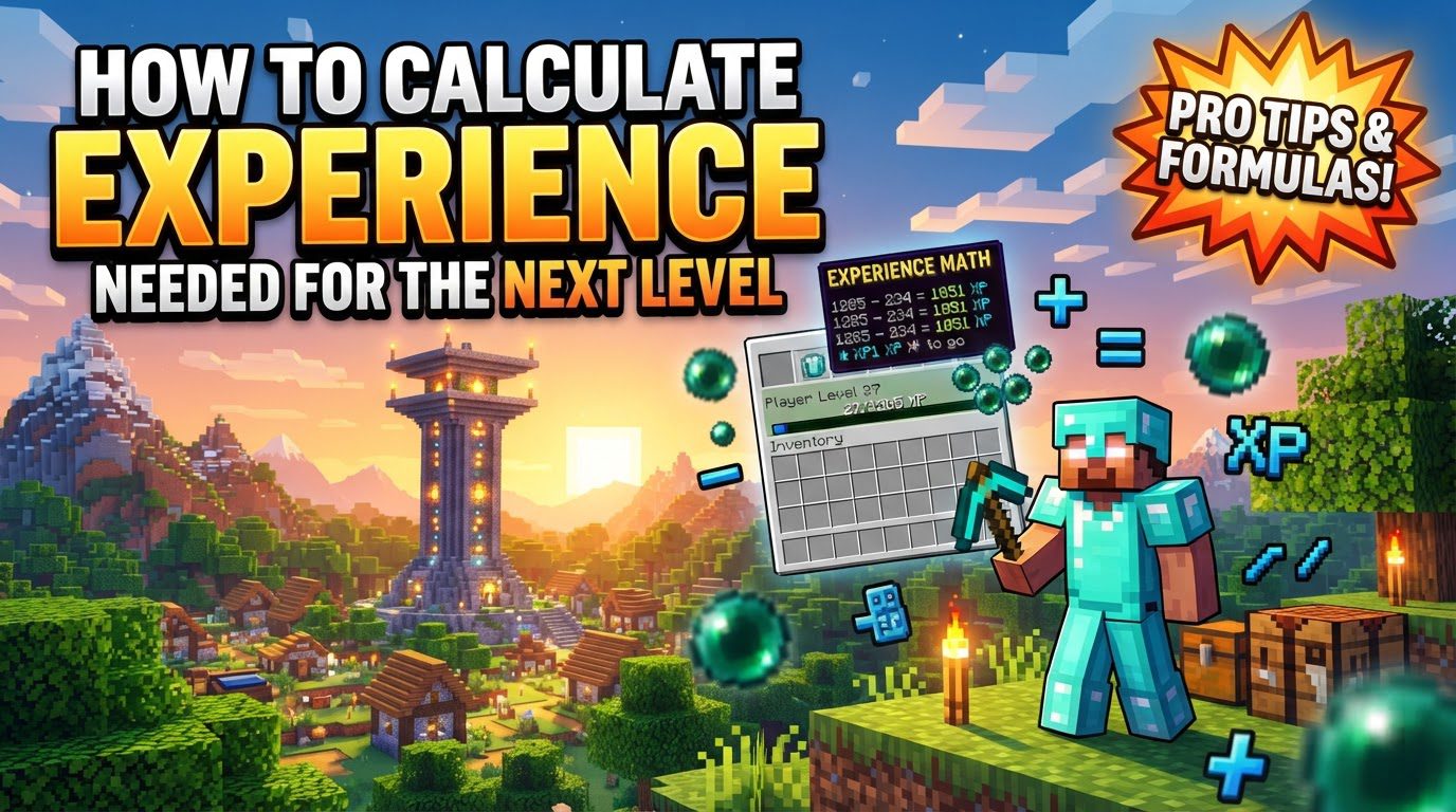 calculate experience needed for the next level in Minecraft
