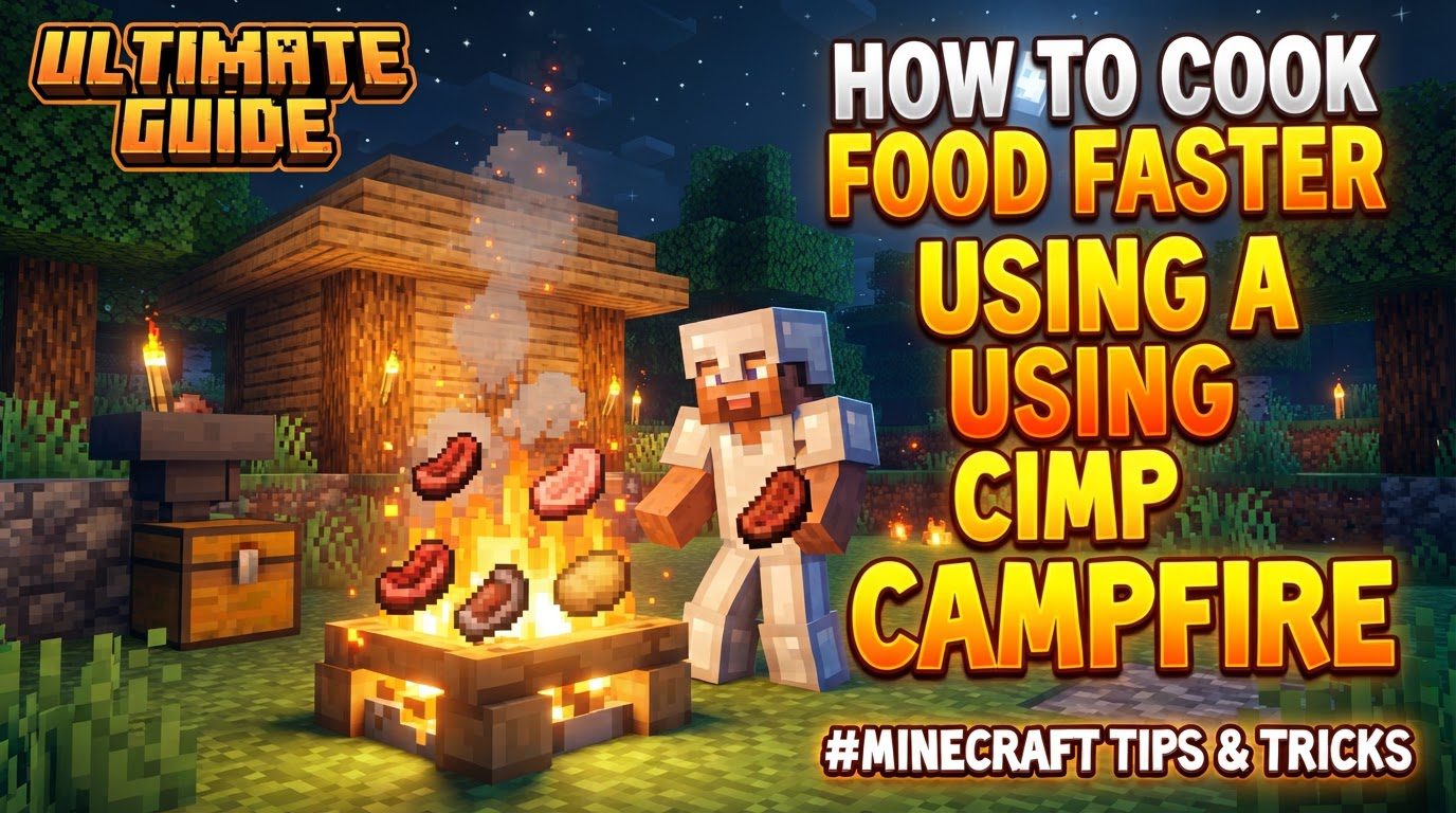cook food faster using a campfire in Minecraft