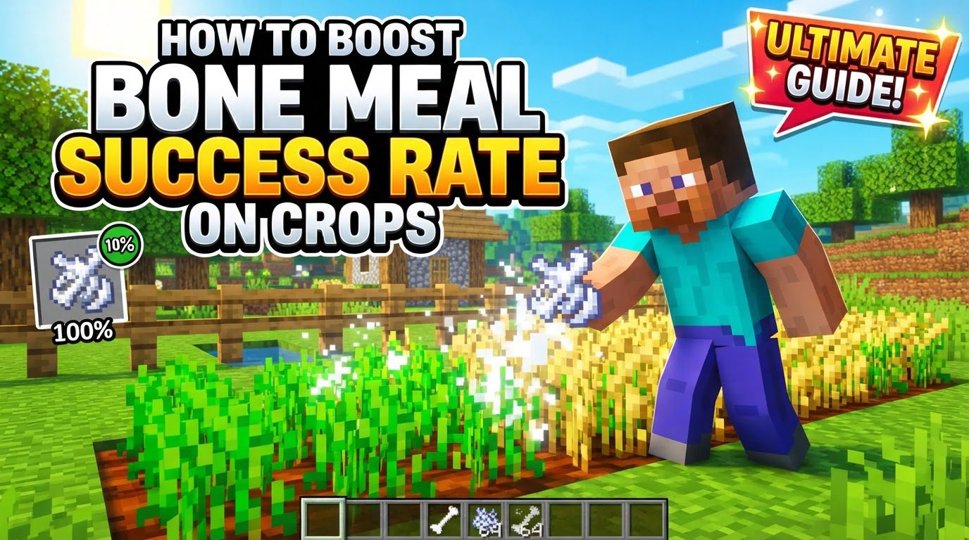 boost bone meal success rate on crops in Minecraft