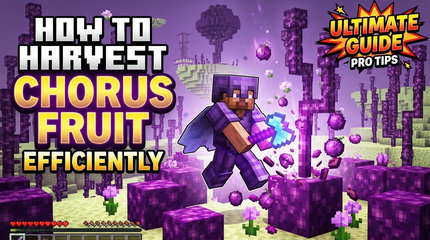 harvest chorus fruit efficiently in Minecraft