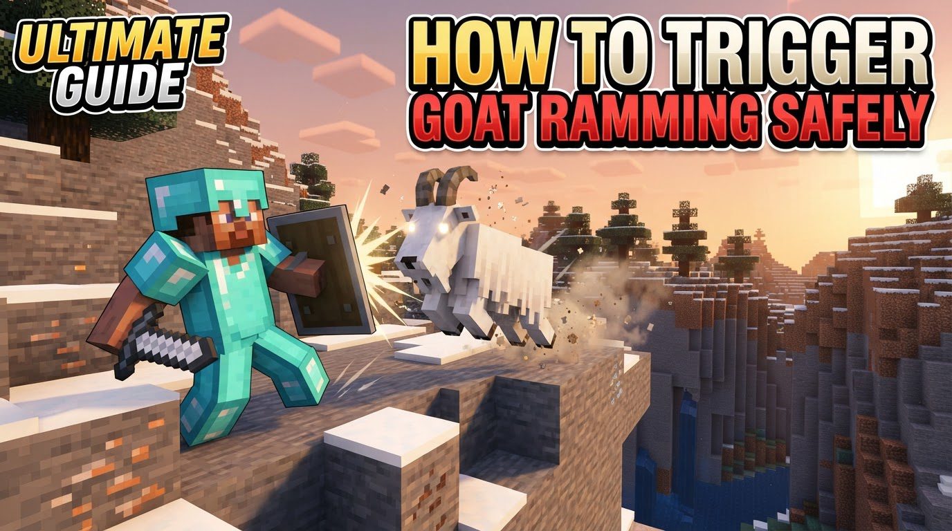 trigger goat ramming safely in Minecraft