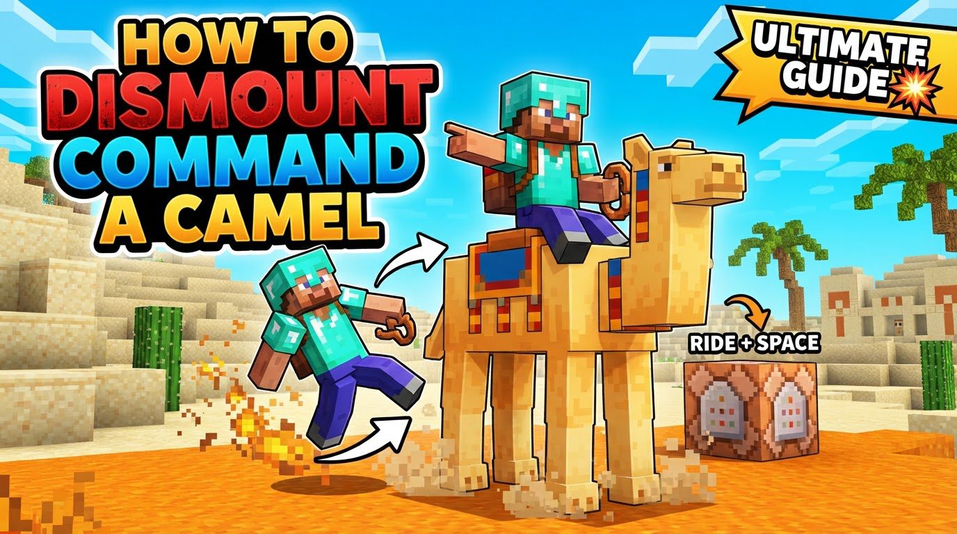 dismount and command a camel in Minecraft