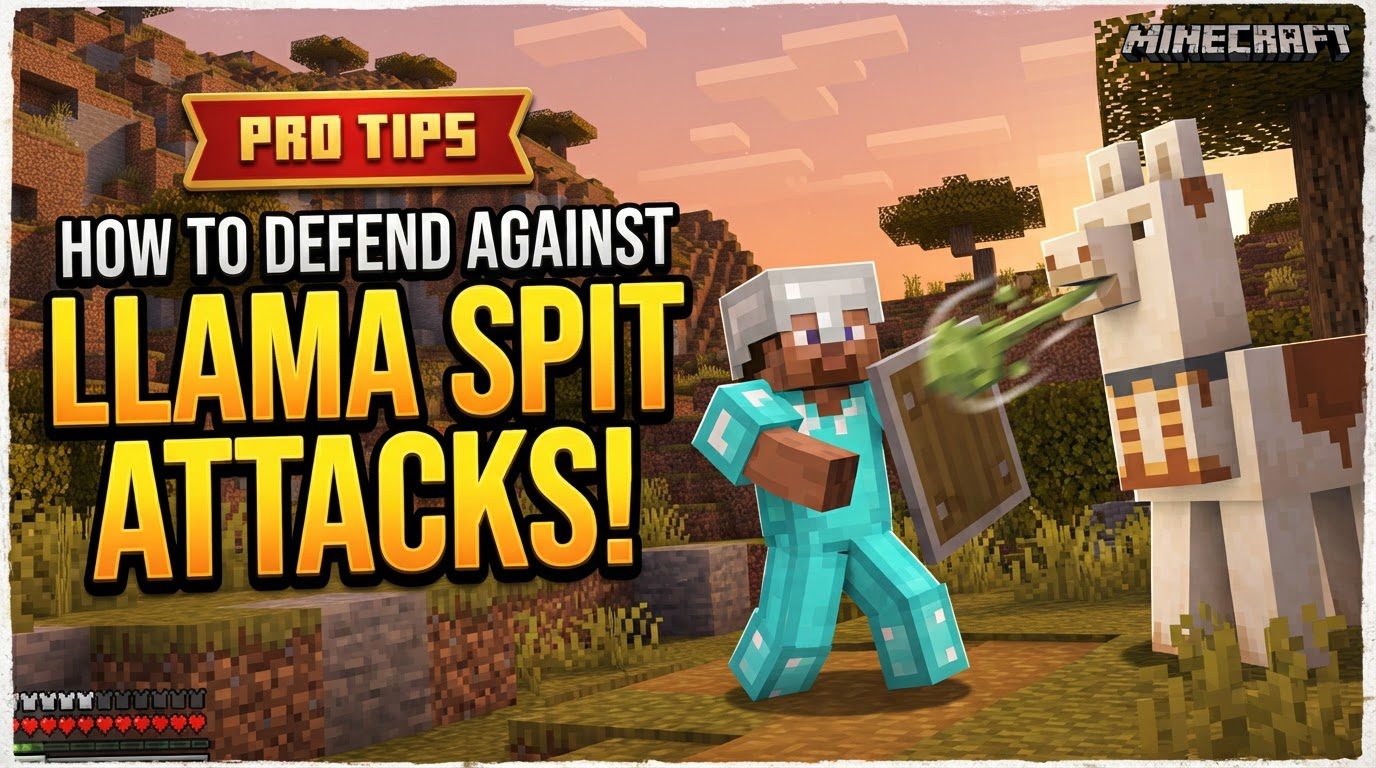 defend against llama spit attacks in Minecraft