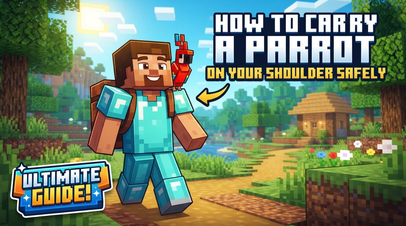 carry a parrot on your shoulder safely in Minecraft