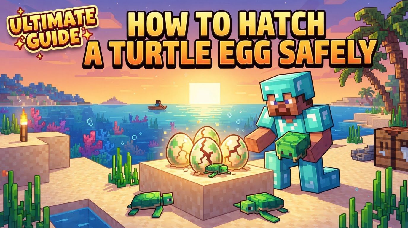 hatch a turtle egg safely in Minecraft
