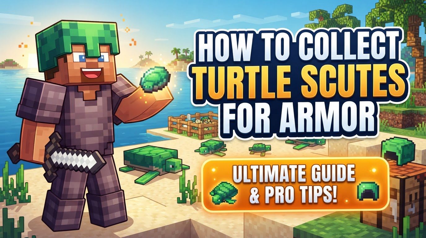 collect turtle scutes for armor in Minecraft