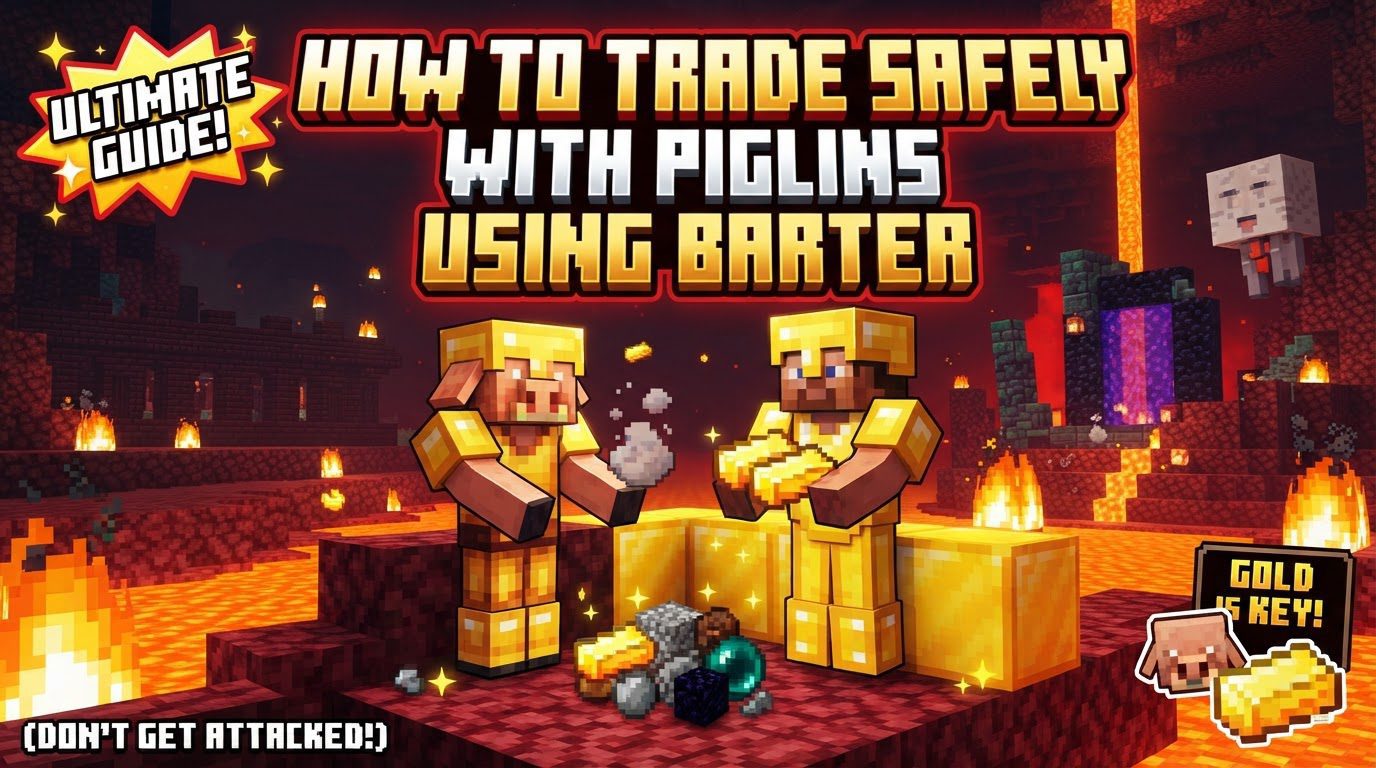 trade safely with piglins using barter in Minecraft