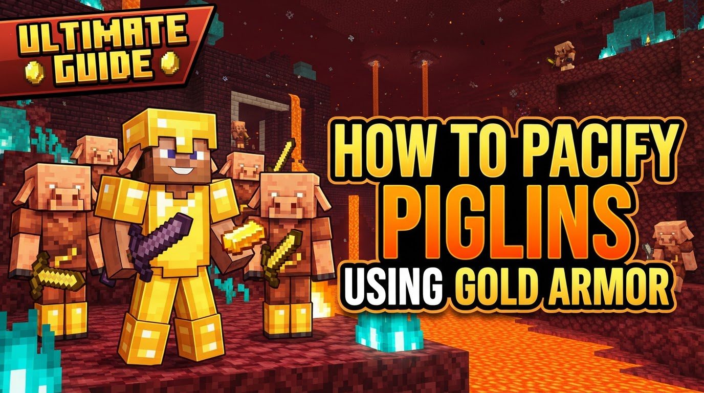 pacify piglins using gold armor in Minecraft