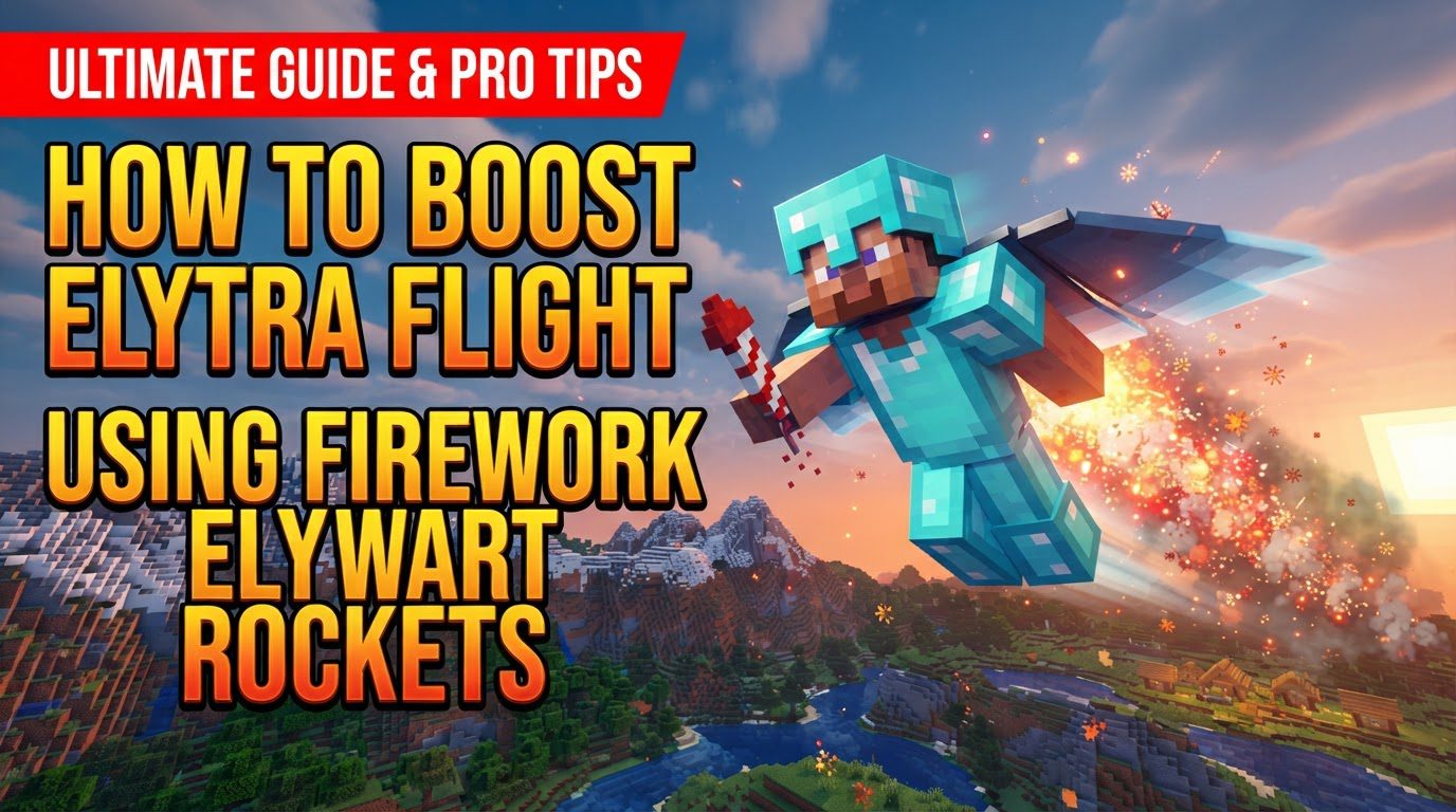 boost elytra flight using firework rockets in Minecraft