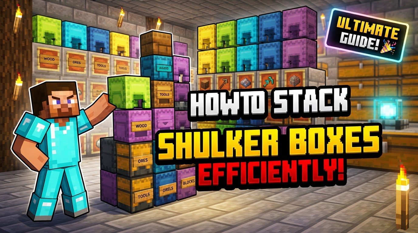 stack shulker boxes efficiently in Minecraft