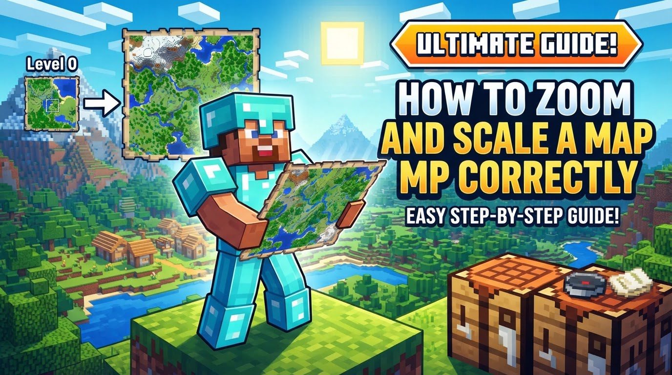 zoom and scale a map correctly in Minecraft