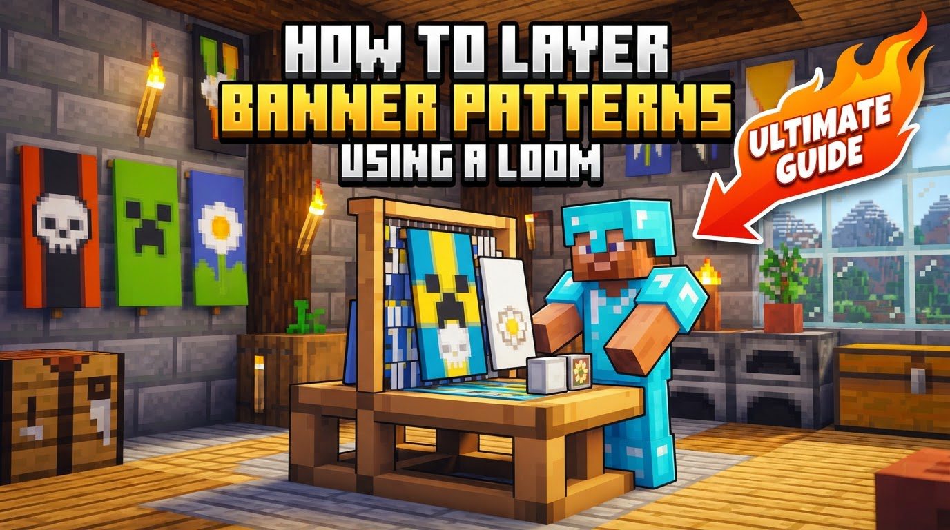 layer banner patterns using a loom in Minecraft