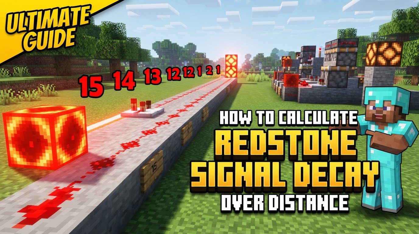calculate redstone signal decay over distance in Minecraft