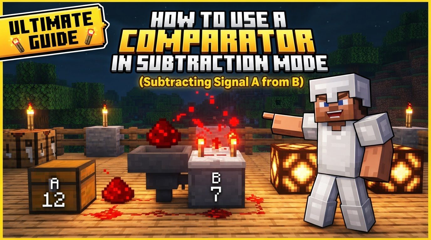use a comparator in subtraction mode in Minecraft
