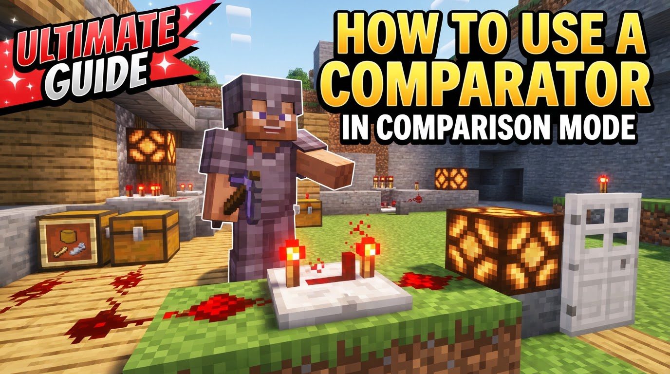 use a comparator in comparison mode in Minecraft