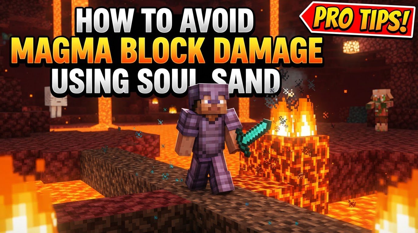avoid magma block damage using soul sand in Minecraft