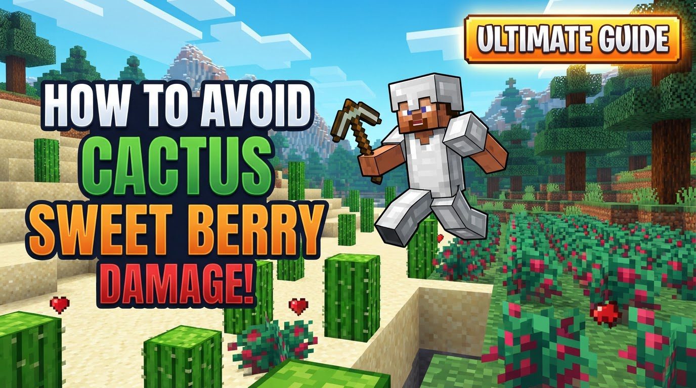avoid cactus and sweet berry damage in Minecraft