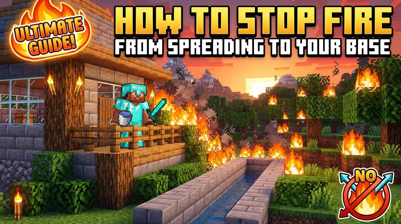 stop fire from spreading to your base in Minecraft