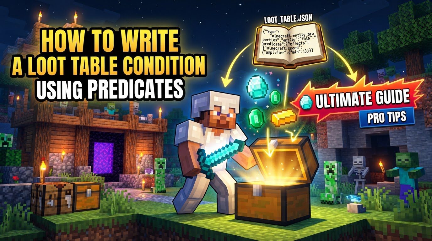 write a loot table condition using predicates in Minecraft