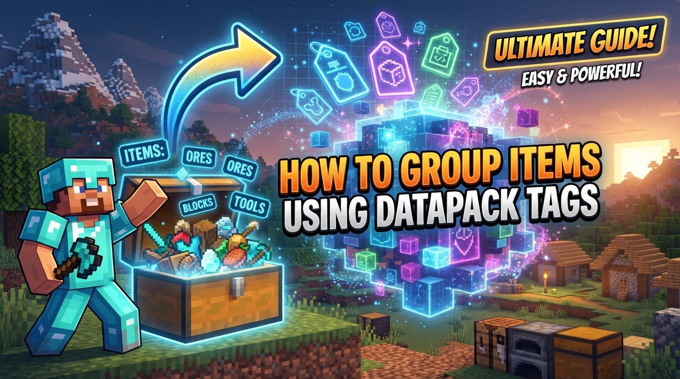 group items using datapack tags in Minecraft