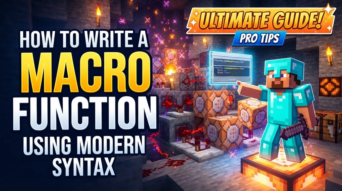 write a macro function using modern syntax in Minecraft