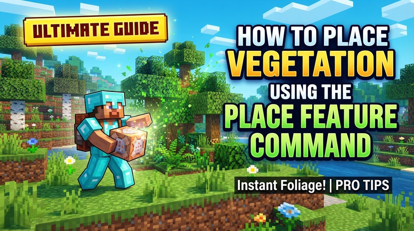 place vegetation using the place feature command in Minecraft