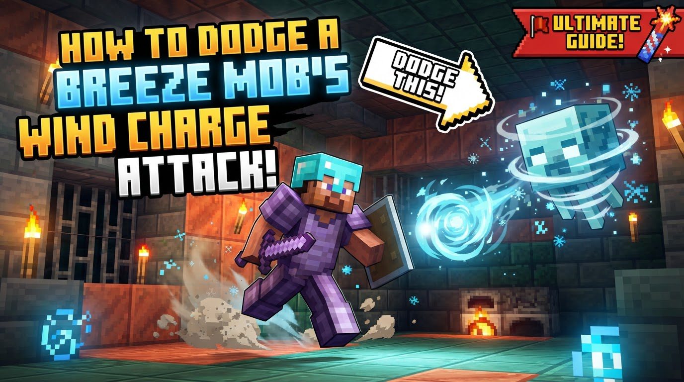 How to dodge a breeze mob's wind charge attack