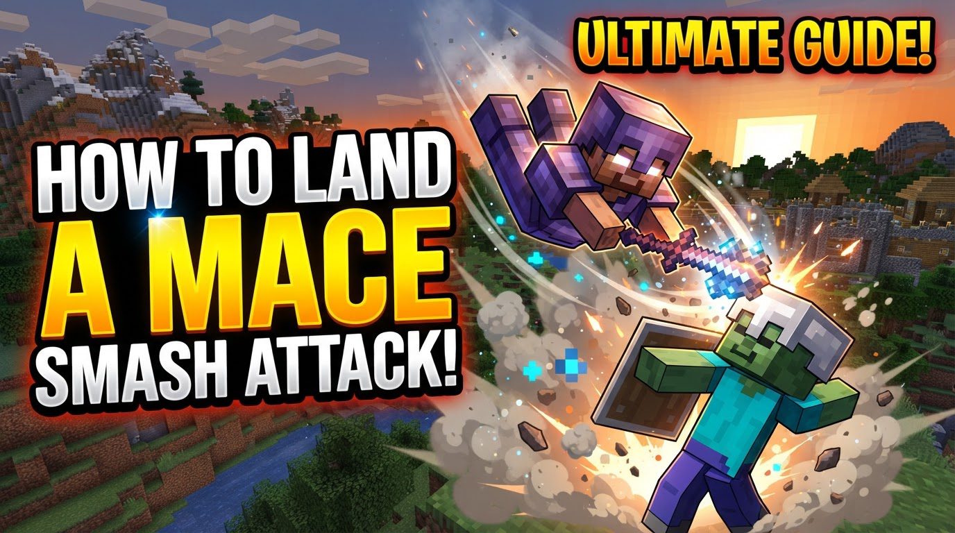 land a mace smash attack in Minecraft