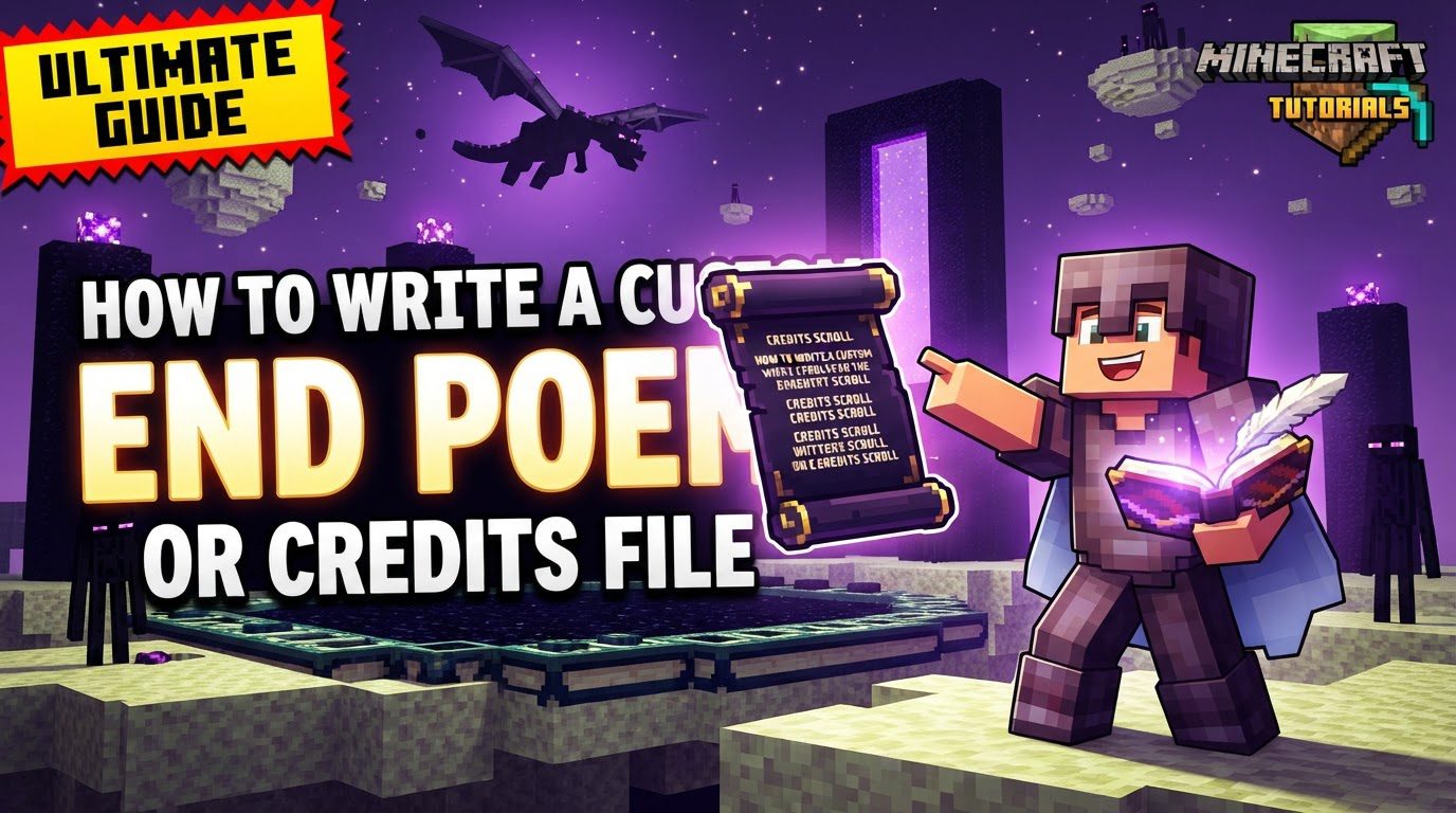 write a custom end poem or credits file in Minecraft