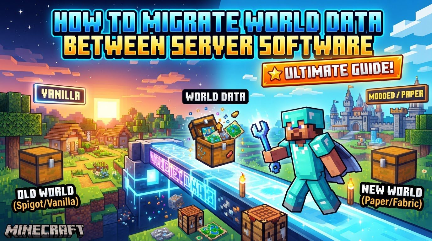migrate world data between server software in Minecraft