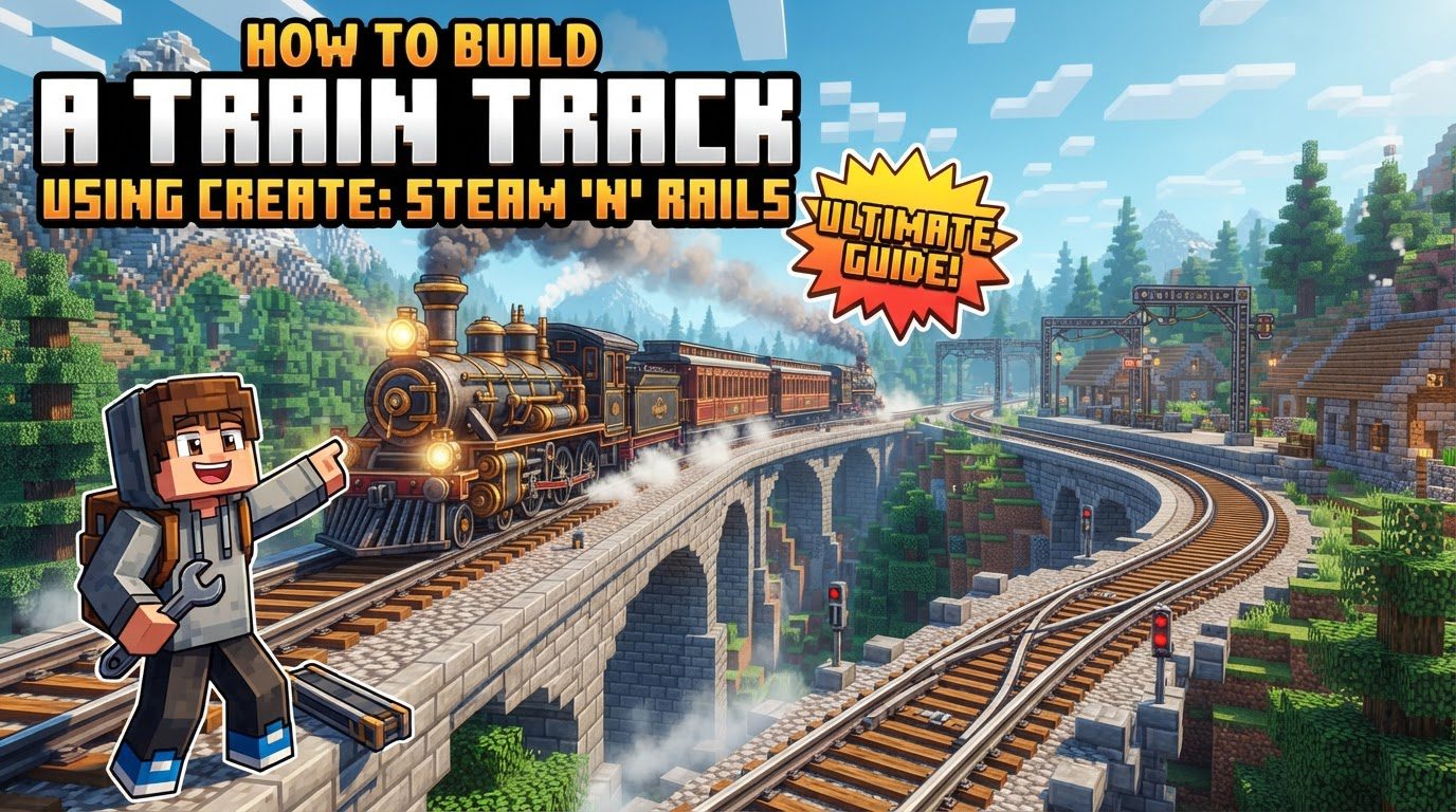 How to build a train track using Create: Steam 'n' Rails