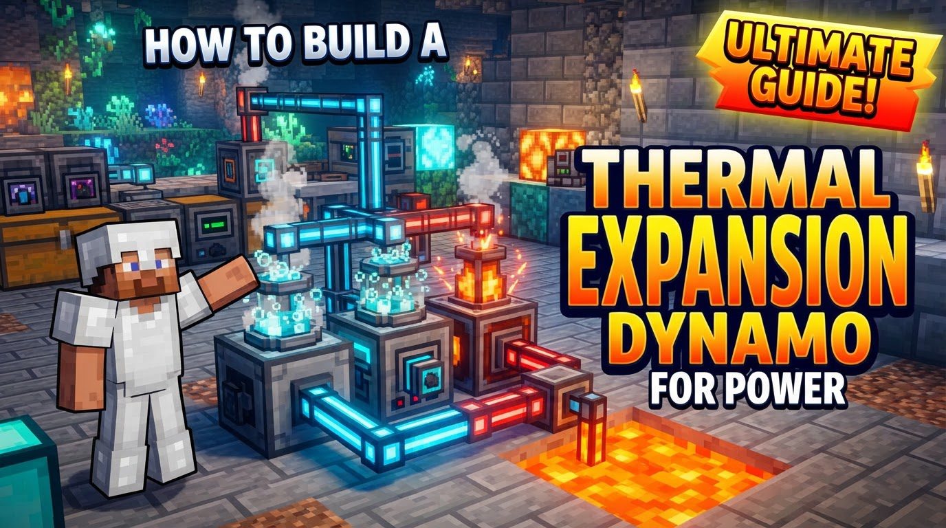 build a Thermal Expansion Dynamo for power in Minecraft