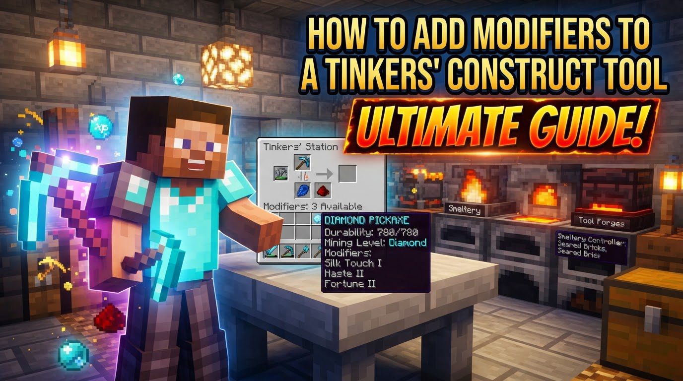 How to add modifiers to a Tinkers' Construct tool
