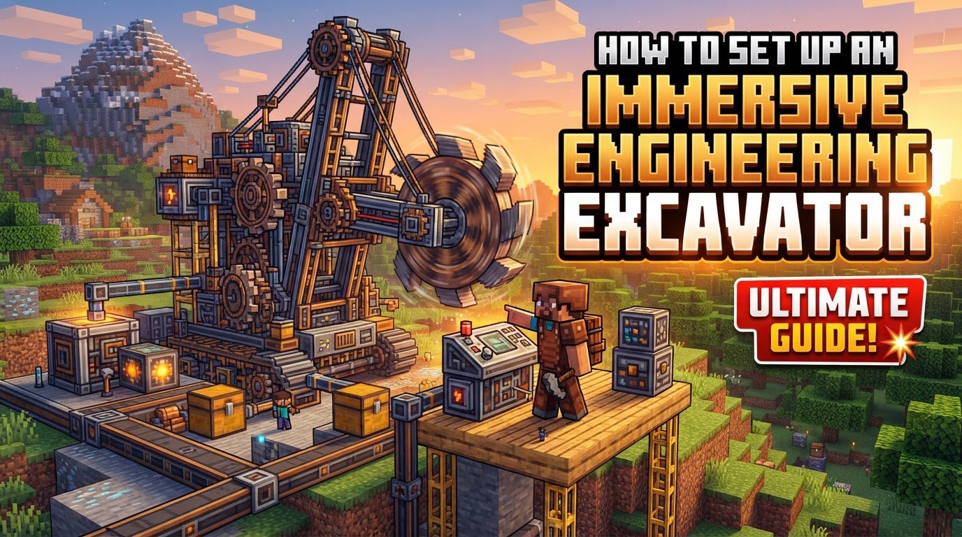 set up an Immersive Engineering Excavator in Minecraft