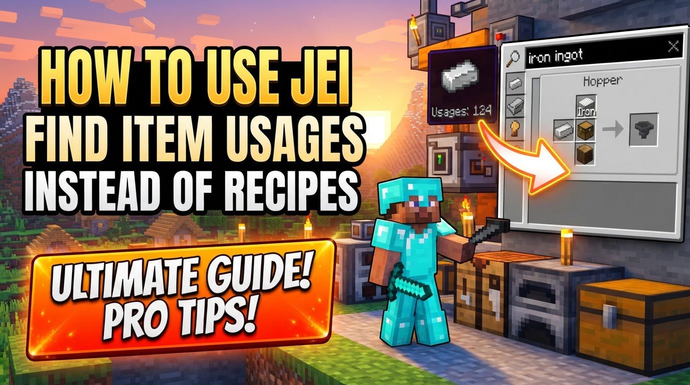use JEI to find item usages instead of recipes in Minecraft